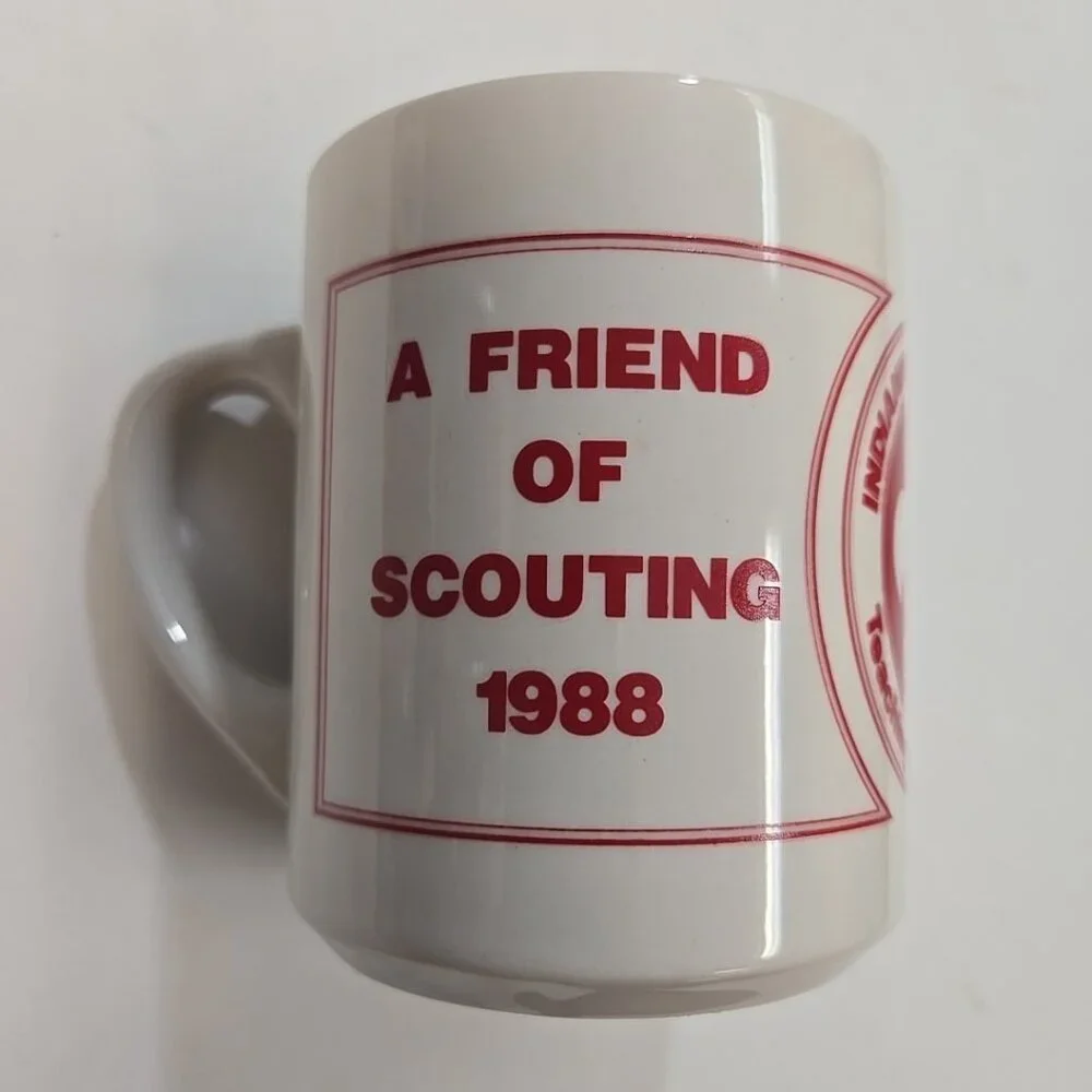 Vintage Boy Scout Mug 1988 '88 A Friend of Scouting Indianhead BSA White